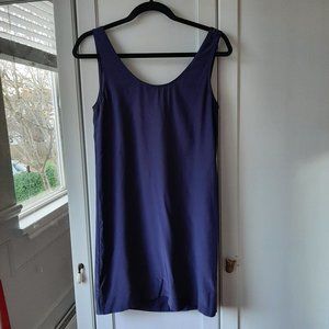 Aritzia T.  Babaton 100% Silk Round Neck Mini Dress Slip in Navy